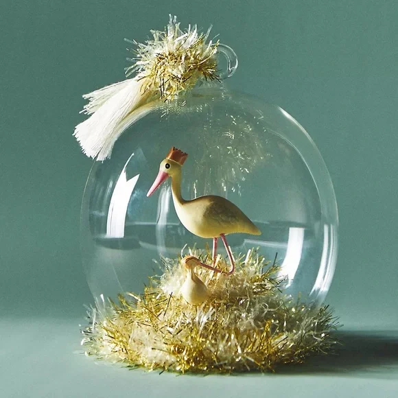 Golden Stork Ornament